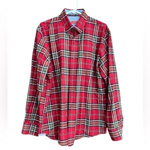 Izod Long Sleeve Red Plaid Tartan Shirt‎ Size Medium